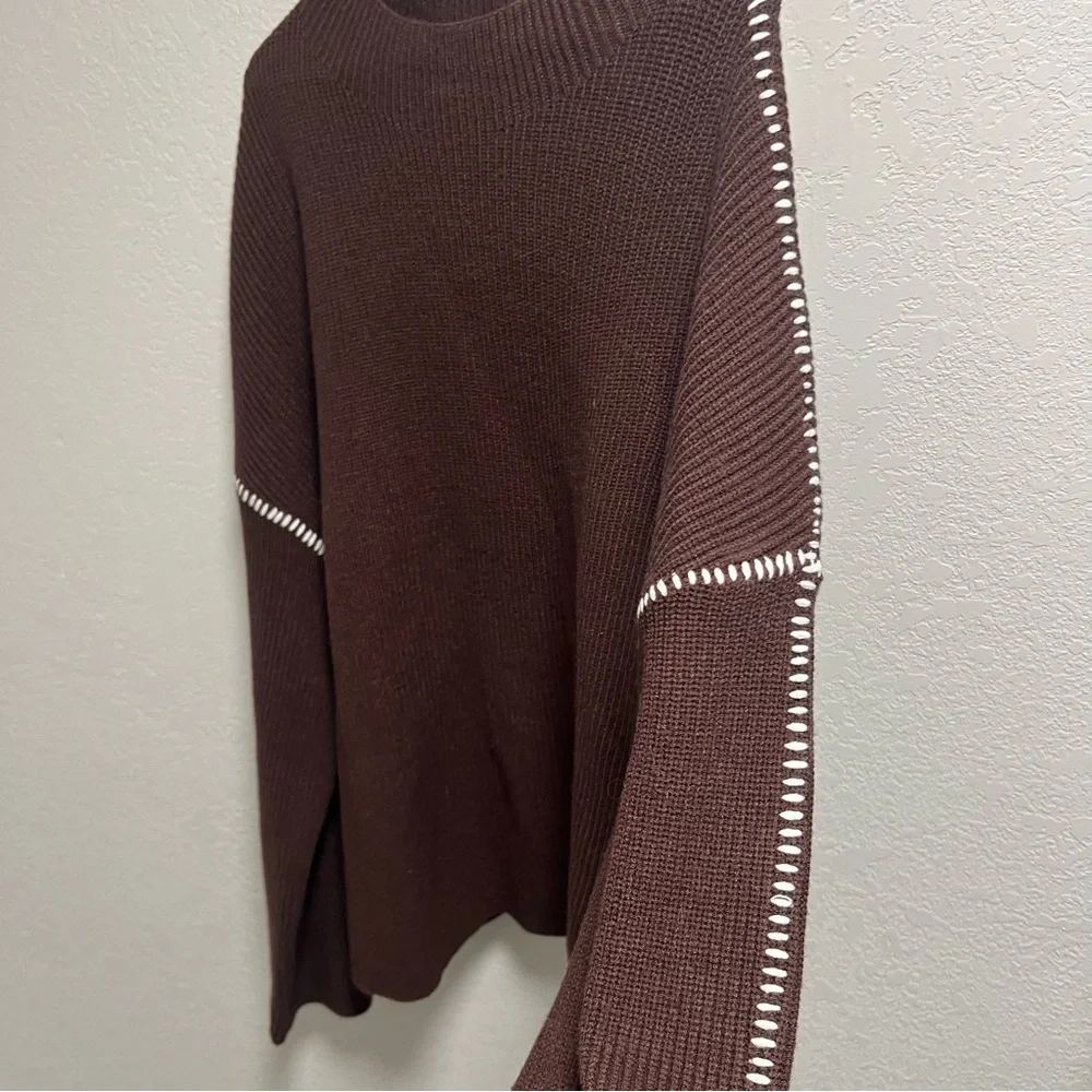 PrettyGarden Women's Chunky Mock Neck Knit Sweater Oversized